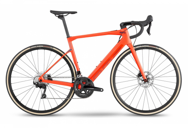 BMC ROADMACHINE AMP THREE ELEKTRO-RENNRAD SHIMANO ROT 2023